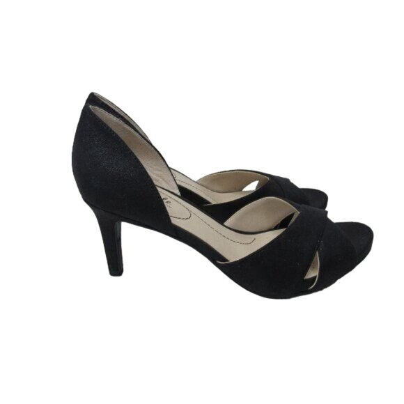 LIFE STRIDE WOMEN BLACK HEELS SZ 10M -SATIN FABRIC UPPER-PARTY-COCTAIL - Picture 5 of 12